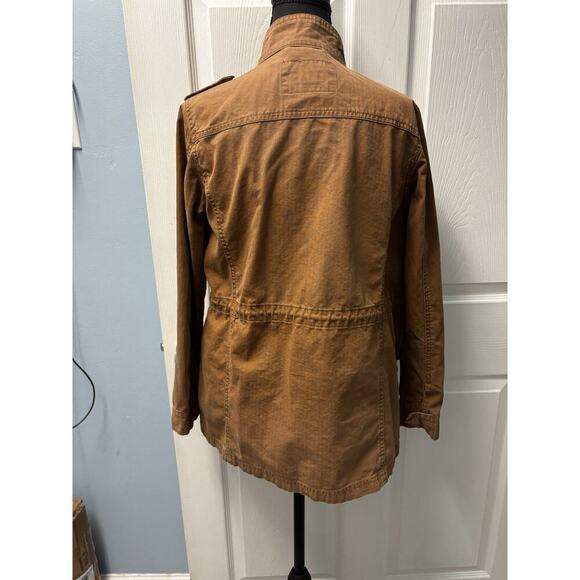MERONA Zip & Snap Closure Drawstring Waist Brown Cargo Jacket Women's Size Small - Picture 4 of 5